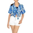 thumbnail image 1 of HAPPY BAY Button Down Shirt for Women Casual Summer Beach Party Short Sleeve Vacation Blouse Shirt V Neck Blouses Button up Hawaiian Shirts for Women XXL Aloha Turtle, Blue, 1 of 6