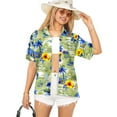 thumbnail image 1 of HAPPY BAY Button Down Shirt for Women Floral Beach Party Shirt Summer Blouse Short Sleeve Vacation Tops Casual Hawaiian Shirts Blouses for Women S Ocean Chart, Autumn Beige, 1 of 5