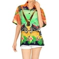 thumbnail image 1 of HAPPY BAY Button Down Shirt for Women Floral Summer Beach Party Blouse Shirt Collared Blouses Short Sleeve Hawaiian Shirts Tops for Women S Motorcycle Bike, Orange, 1 of 4