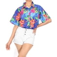 thumbnail image 1 of HAPPY BAY Button Down Shirt for Women Floral Summer Beach Party Blouses Shirt Blouse Short Sleeve Vacation Button up Hawaiian Shirts Tank Top Women S Hibiscus Flowers, Blue, 1 of 6