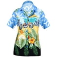 thumbnail image 1 of HAPPY BAY Hawaiian Shirts Womens Floral Summer Beach Party Blouse Shirt Blouses Short Sleeve Vacation Tops Casual Dress Shirts Tank Top Women L plus-size Motor Ride, Blue, 1 of 6