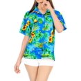 thumbnail image 1 of HAPPY BAY Hawaiian Shirts Womens Floral Summer Beach Party Blouses Shirt TShirts Short Sleeve Vacation Shirts Blouses for Women XXL Ocean Chart, Autumn Turquoise, 1 of 6