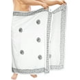 thumbnail image 1 of HAPPY BAY Men's Bath Trunk Casual Sarong Long Pareo Beach Wrap One Size Ivory, Embroidered Summer Vacation Party, 1 of 4