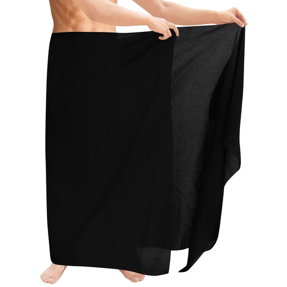 HAPPY BAY Men's Bath Trunk Holiday Sarong Pareo Beach Wrap One Size Metal, Solid Summer Vacation Aloha