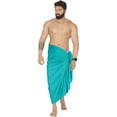 thumbnail image 1 of HAPPY BAY Men's Bath Trunk Holiday Sarong Pareo Beach Wrap One Size Shamrock Green, Solid Summer Vacation Party, 1 of 4
