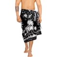 thumbnail image 1 of HAPPY BAY Men's Bath Trunk Swimsuits Sarong Pareo Beach Wrap One Size Black-T411 Summer Vacation Aloha, 1 of 4