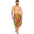 thumbnail image 1 of HAPPY BAY Men's Bath Trunk Swimsuits Sarong Pareo Beach Wrap One Size Multi, Cross Stripes Summer Vacation Aloha, 1 of 5