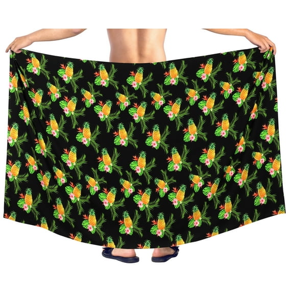 HAPPY BAY Men's Bath Trunk Swimsuits Sarong Pareo Beach Wrap One Size Onyx, Floral Summer Vacation Party
