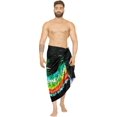 thumbnail image 1 of HAPPY BAY Men's Bath Trunk Swimsuits Sarong Pareo Wrap One Size Ebony, Beach Summer Vacation Aloha, 1 of 5