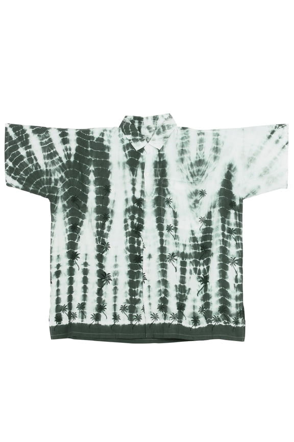 Men's Beach Cruise Holidays Shirts Casual Button Down Shirts For Men Summer Vacation Aloha Tops Hawaiian Shirt 3XL Ebony, Tie Dye