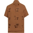 thumbnail image 1 of HAPPY BAY Men's Beach Cruise Holidays Shirts Casual Button Down Shirts For Men Summer Vacation Aloha Tops Hawaiian Shirt XS Brown_W813, 1 of 3