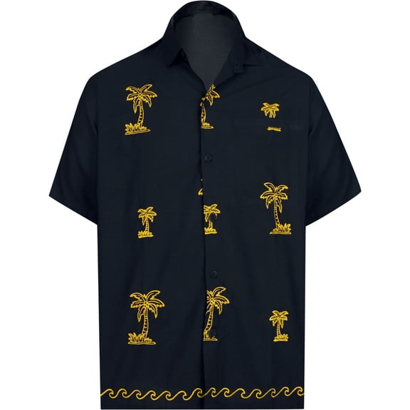 HAPPY BAY Men's Beach Cruise Holidays Shirts Casual Button Down Shirts For Men Summer Vacation Aloha Tops Hawaiian Shirt XS Navy_AE83