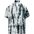 thumbnail image 1 of HAPPY BAY Men's Beach Summer Button Down Short Sleeve Untucked Solid Shirt With Pocket Oxford Casual Shirts for Men M Ash, Light Tie Dye, 1 of 6