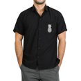 thumbnail image 1 of HAPPY BAY Men's Beach Summer Button Down Short Sleeve Untucked Solid Shirt With Pocket Oxford Casual Shirts for Men M Squid Ink_AE30, 1 of 6