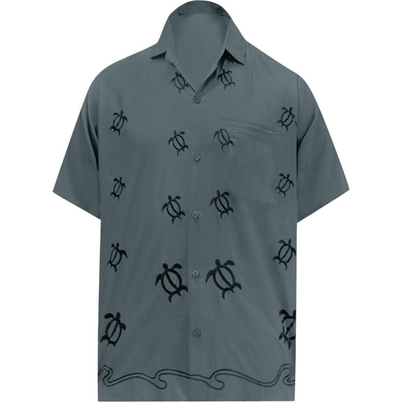 HAPPY BAY Men's Beach Summer Button Down Short Sleeve Untucked Solid Shirt With Pocket Oxford Casual Shirts for Men S Ash_W853