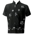 thumbnail image 1 of HAPPY BAY Men's Beach Summer Button Down Short Sleeve Untucked Solid Shirt With Pocket Oxford Casual Shirts for Men XXL Midnight, Embroidery Turtles, 1 of 4