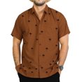 thumbnail image 1 of HAPPY BAY Men's Button Down Hawaiian Shirt Stylish Beach Short Sleeves Aloha Party Casual Tops Summer Funky Holidays Shirts 4XL Brown_W831, 1 of 4