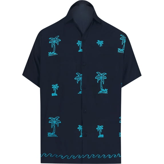 HAPPY BAY Men's Button Down Hawaiian Shirt Stylish Beach Short Sleeves Aloha Party Casual Tops Summer Funky Holidays Shirts 5XL Night Sky_AE17