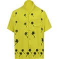 thumbnail image 1 of HAPPY BAY Men's Button Down Hawaiian Shirt Stylish Beach Short Sleeves Aloha Party Casual Tops Summer Funky Holidays Shirts S Mustard_W843, 1 of 6