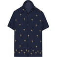thumbnail image 1 of HAPPY BAY Men's Button Down Short Sleeves Casual Hawaiian Shirt Beach Aloha Party Summer Holidays Vacation Shirts For Mens S Navy_AE19, 1 of 7