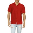 thumbnail image 1 of HAPPY BAY Men's Button Down Untucked Shirts Casual Stylish Regular Hawaiian Shirt 5XL Red, Plain, 1 of 6