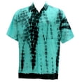 thumbnail image 1 of HAPPY BAY Men's Button Down Hawaiian Shirt Stylish Beach Short Sleeves Aloha Party Casual Tops Summer Funky Holidays Shirts 4XL Green, Stripped Tie Dye, 1 of 3