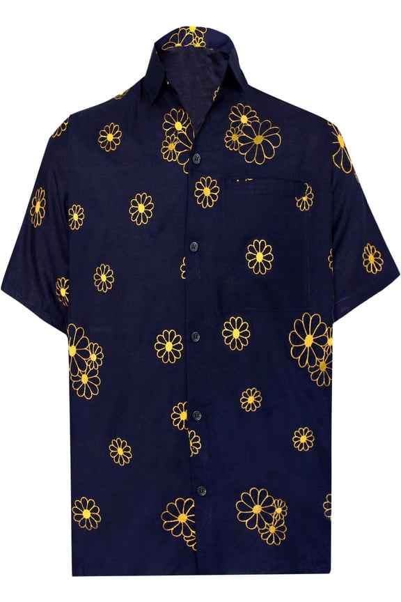 Men's Casual Button Down Short Sleeves Hawaiian Shirt Beach Aloha Party Holidays Shirts Summer Stylish Vacation Tops M Night Sky_AE13