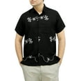 thumbnail image 1 of HAPPY BAY Men's Casual Button Down Short Sleeves Hawaiian Shirt Beach Aloha Party Holidays Shirts Summer Stylish Vacation Tops S Black, Floral, 1 of 4