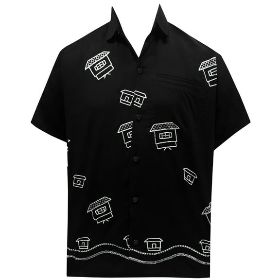 HAPPY BAY Men's Casual Button Down Short Sleeves Hawaiian Shirt Beach Aloha Party Holidays Shirts Summer Stylish Vacation Tops S Houseboat_AE92