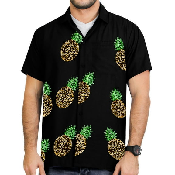 HAPPY BAY Men's Casual Button Down Short Sleeves Hawaiian Shirt Beach Aloha Party Holidays Shirts Summer Stylish Vacation Tops XS Charcoal_AE55