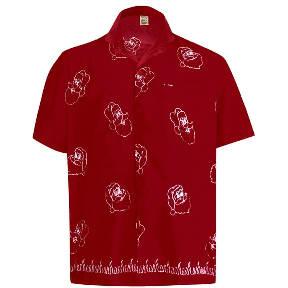 HAPPY BAY Men's Casual Button Down Short Sleeves Hawaiian Shirt Beach Aloha Party Holidays Shirts Summer Stylish Vacation Tops XS Red_W806