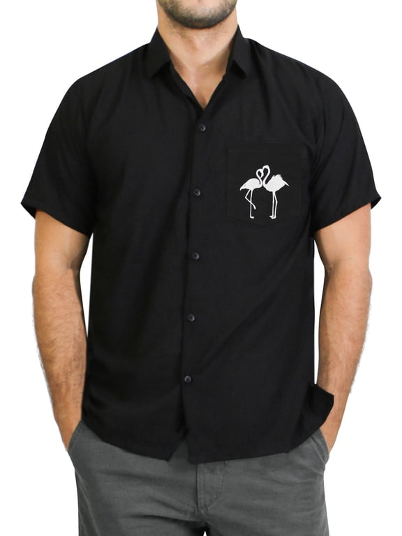 Men's Casual Summer Button Down Short Sleeve Untucked Oxford Shirt With Pocket Solid Beach Shirts for Men XL Kohl_AE33