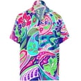 thumbnail image 1 of HAPPY BAY Men's Fun Beach Hawaiian Button Down Casual Shirt 5XL Geometric, Blue Summer Vacation Holiday, 1 of 4