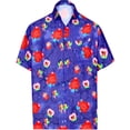 thumbnail image 1 of HAPPY BAY Men's Funky Beach Party Tropical Floral Shirts Short Sleeve Button Down Hawaiian Shirt for Men M Valentine Hearts, Blue, 1 of 6