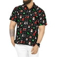 thumbnail image 1 of HAPPY BAY Men's Funny Beach Short Sleeve Ugly Christmas Tree Party Dress Shirt Vacation Funny Hawaiian Santa Gifts Shirts for Men M Xmas Theme, Black, 1 of 6