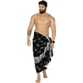 thumbnail image 1 of HAPPY BAY Men's Halloween Costumes Summer Sarong Wrap Pareo Caribbean Pirates Swim Trunks Swimwear Full Beach Wraps for Men One Size Skull Crossbones, Black, 1 of 5