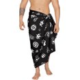 thumbnail image 1 of HAPPY BAY Men's Costumes Swimsuit Pareo Swim Trunks Swimwear Full Mens Beach Summer Sarong One Size Clip Art Skull, Vintage Black, 1 of 4