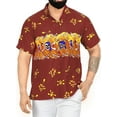 thumbnail image 1 of HAPPY BAY Men's Hawaiian Button Down Short Sleeve Summer Caribbean Shirt Fashion Halloween Costumes Party Shirts for Men XL Skull Crossbones Blood Red, 1 of 5