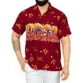 thumbnail image 1 of HAPPY BAY Men's Hawaiian Button Down Short Sleeve Summer Caribbean Shirt Vacation Halloween Costumes Party Shirts for Men XL Skull Crossbones Blood Red, 1 of 6