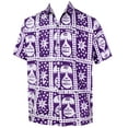 thumbnail image 1 of HAPPY BAY Men's Hawaiian Shirt Camp Beach Shirts Casual Short Sleeve Button Down Collar Shirts for Men L Merry Snowfall, Purple, 1 of 4