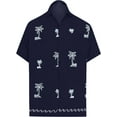thumbnail image 1 of HAPPY BAY Men's Hawaiian Shirt Fashion Button Down Short Sleeves Holidays Aloha Party Casual Tops Summer Beaches Shirts for Mens XS Mary Navy Blue_W810, 1 of 6