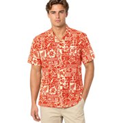 HAPPY BAY Mens Hawaiian Shirt Floral Beach Shirts Casual Short Sleeve Button Down Untuckit Shirts for Men M Tropical, Red Summer