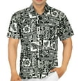thumbnail image 1 of HAPPY BAY Men's Hawaiian Shirt Summer Beach Shirts Casual Button Down Short Sleeve Dress Shirts for Men 4XL Tropical, Black Vacation Party, 1 of 5