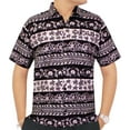 thumbnail image 1 of HAPPY BAY Men's Hawaiian Shirt Tropical Floral Beach Shirts Casual Button Down Short Sleeve Shirts for Men L In Line Turtles, Purple, 1 of 3