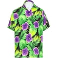 thumbnail image 1 of HAPPY BAY Men's Hawaiian Shirt Tropical Floral Beach Shirts Casual Short Sleeve Button Down Untuckit Shirts for Men 4XL Grass Garden, Purple, 1 of 4