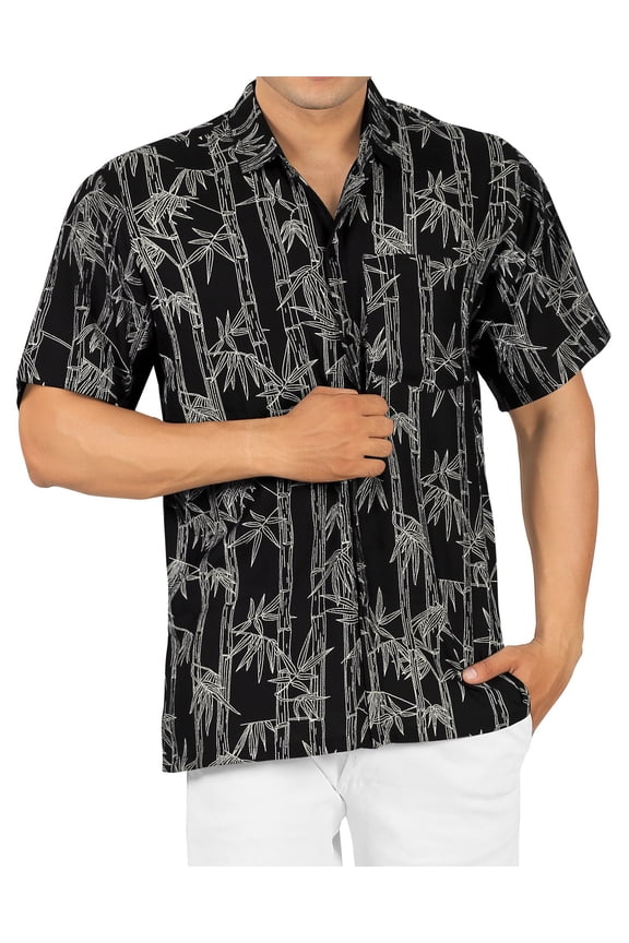 Men's Hawaiian Shirt Vacation Beach Shirts Casual Button Down Short Sleeve Dress Shirts for Men XL Sable, Palm Tree