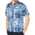 thumbnail image 1 of HAPPY BAY Men's Hawaiian Shirt with Pocket Beach Shirts Casual Short Sleeve Button Down Collar Shirts for Men XS Boho Guitar, Blue, 1 of 4