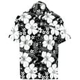thumbnail image 1 of HAPPY BAY Men's Hawaiian Shirts Short Sleeve Button Down Shirt Floral Shirt Men Boho Holiday Casual Summer Beach Shirts for Men Funny S Allover Hibiscus, Black, 1 of 6