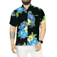thumbnail image 1 of HAPPY BAY Men's Hawaiian Shirts Short Sleeve Button Down Shirt Floral Shirt Men Boho Vacation Casual Summer Beach Shirts for Men Funny L Retro Hibiscus, Blue, 1 of 6