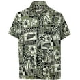 thumbnail image 1 of HAPPY BAY Men's Hawaiian Shirts Short Sleeve Button Down Shirt Floral Shirt Men Casual Holiday Summer Party Caribbean Shirts for Men Funny S Hawaii Collage Print, Blacks From Kids, 1 of 5